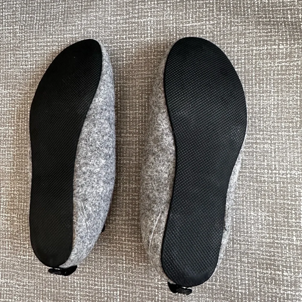 Mahabis Classic Larvik Felt Slippers EU 40 Gray Black Wool Indoor Outdoor Shoes